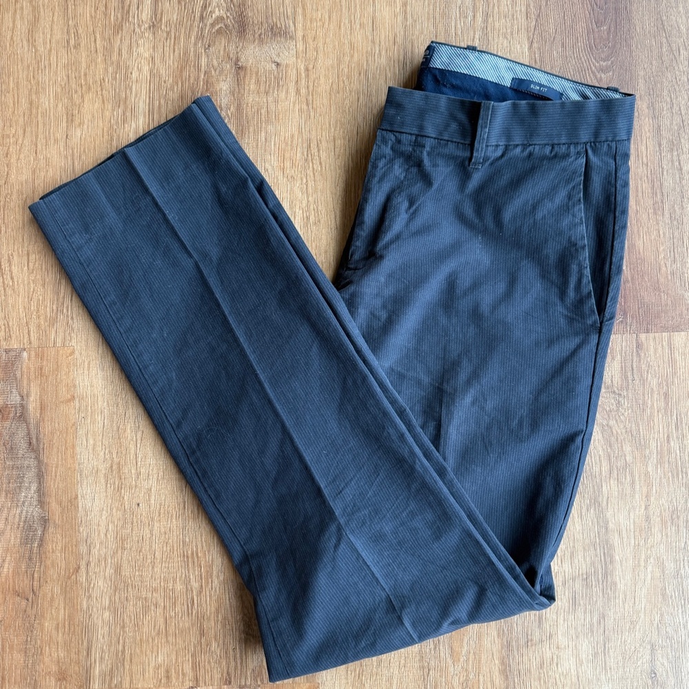 GAP Blue Tailored Slim Fit Striped  Khakis Straight Pants Mens SIZE 32X32